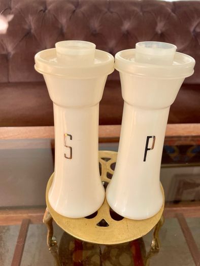 Vintage Tall 1970s MCM Atomic Retro Tupperware Salt and Pepper Shakers