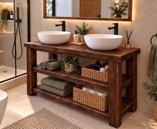 Handmade Rustic Bathroom Double Vanity - 1200mm