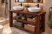 Handmade Rustic Bathroom Double Vanity - 1200mm