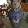 Vintage 20 inches tall hand painted Oriental Asian Large Pottery Vase Image 10