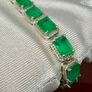 Silver Emeraldine Triplet Quartz Tennis Bracelet Image 7