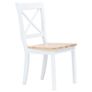 vidaXL Dining Chairs 2 pcs White and Light Wood Solid Rubber Wood Image 2