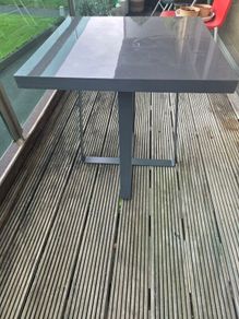table high gloss 60cm x 60cm metal legs frame