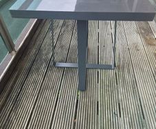 table high gloss 60cm x 60cm metal legs frame