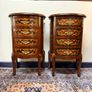 FLASH SALE ! Was 450 now 380 ! Nice Pair of Marquetry Inlay Bedside Lockers / Nightstands Image 2