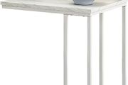 C Shaped End Table,Small Side Table, Couch Side Table for Living Room,Sofa,Couch Bedroom, White (FREE SHIPPING)