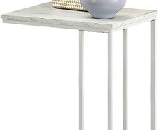 C Shaped End Table,Small Side Table, Couch Side Table for Living Room,Sofa,Couch Bedroom, White (FREE SHIPPING)