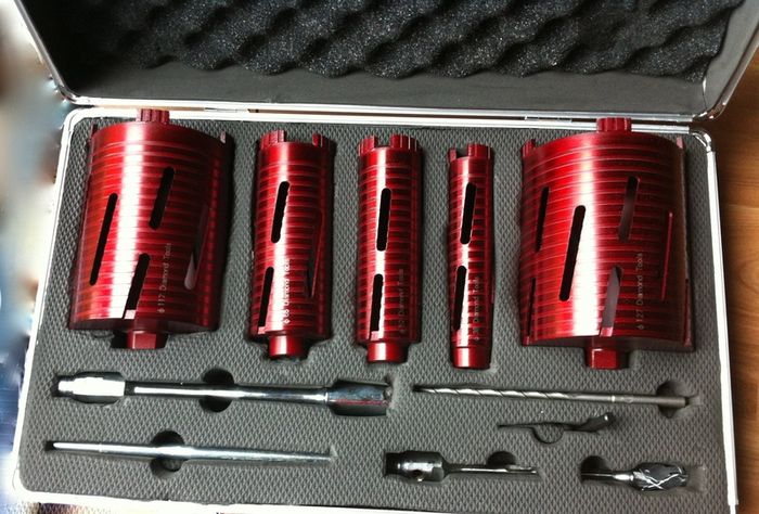 Core Bit Set In Case Top Quality , Laser Welded, 10mm Segments