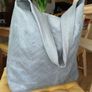 Grey Leather Tote Bag Image 5