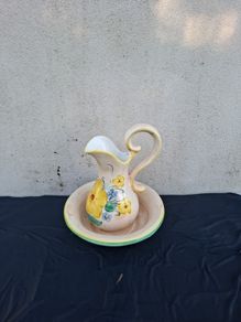 Ceramic orange washing bassin set postage possible
