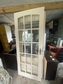 Internal glass panel door