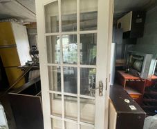 Internal glass panel door