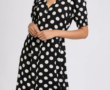 NEW Black & White Polka Dot Button-Down Midi Dress: Size 10