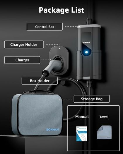 EV Charger Type 2 to 3 Pin Plug, 10M | 2.3kW | 10A | IP65 Waterproof, Electric Car Charger Type 2 Charging Cable 3 Pin with LED Indicators & Carry Bag & Microfiber Towel