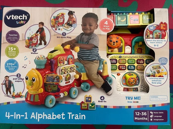 VTech Baby 4-in-1 Alphabet Train Ride On Red