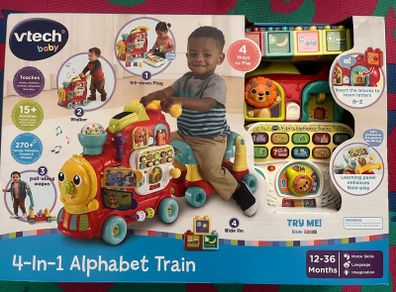 VTech Baby 4-in-1 Alphabet Train Ride On Red