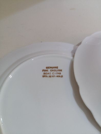 Bone China Tea Trio / Set, 22k Gold Rim