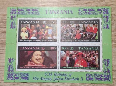 Tanzania 1987 Miniature Sheet "60th Birthday Queen Elizabeth II", MNH - free standard postage