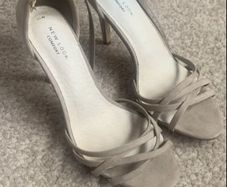 sandals new look beige suede effect high heeled sandals size 40