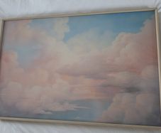 Framed Pastel Cloud Canvas 55 by 76cm