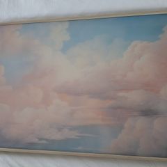 Framed Pastel Cloud Canvas 55 by 76cm