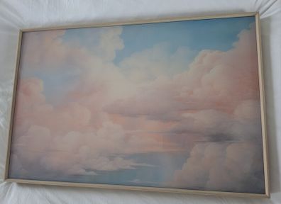 Framed Pastel Cloud Canvas 55 by 76cm