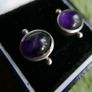 Vintage Sterling Silver 925 Amethyst Earrings Image 3