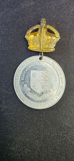 Antique 1911 Camberwell Coronation Medal - Mayor Whitworth St Cedd - Fattorini