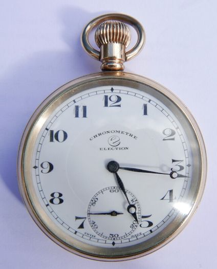 Vintage Chronometre Election Gold Plated Pocket Watch Mechanical  Retro Vintage, the watch works well and keeps time