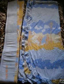 Lovely, good quality Baby Boy Blue Cot Bumper & Curtains Set in great condition