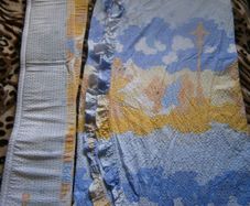 Lovely, good quality Baby Boy Blue Cot Bumper & Curtains Set in great condition