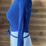 Cardigan cropped top wrap around women size 10 blue Sisley Image 8