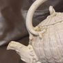 Rare Antique Belleek 1st Period Neptune Coral Teapot with Lid Early Black Mark Image 4