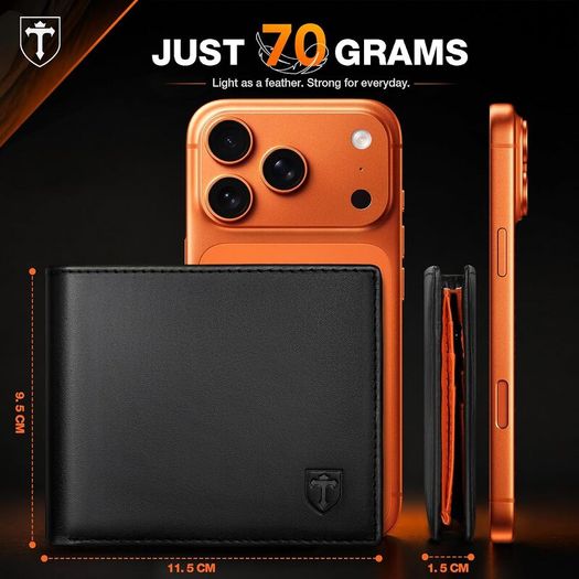 RFID Blocking Men's Genuine Leather Wallet