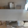 Modern White Extending Dining Table & 4 Faux Leather Chairs Image 2