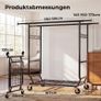 Heavy-Duty Double Clothes Rack on Wheels, 283kg Capacity, 4 Castors (2 Lockable), Durable Metal Garment Rail, Easy Assembly Image 3