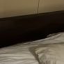 Dark Wood double bed and mattress Image 2