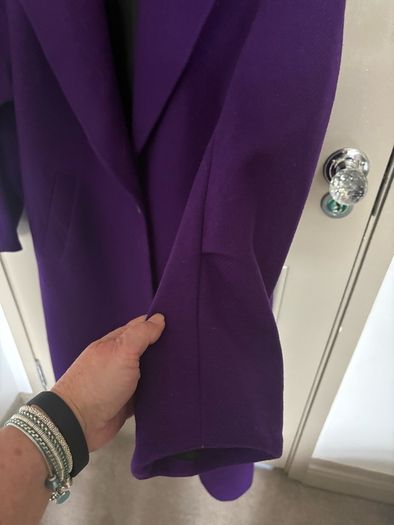 New Zara oversized wool mix coat in deep purple