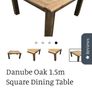 Danube solid Oak Table with 6 leather chairs Image 6