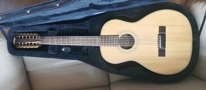 Vintage Paul Brett 12 string acoustic guitar c/w case.