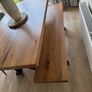 Solid wood table x4 chairs and a bench Image 2