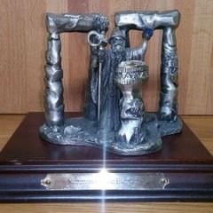 Metal Figure with Crystals - SUMMONING THE ELEMENTS - With Plinth -  No Box