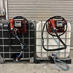 IBC tank (1000L) with fuel pump and meter.