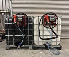 IBC tank (1000L) with fuel pump and meter.