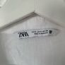 Zara women's white linen blouse Image 5