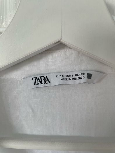 Zara women's white linen blouse