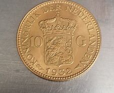 Netherlands 10 gulder gold coin 1932