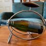 Vintage Repro Mid Century Chrome Bottle Holder with Wooden Handle from the 1980s Image 2