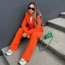 Fab Zara Bloggers Insta Famous Pumpkin Orange Suit Co Ord Blazer and Trousers   Size XL UK 14 Image 3