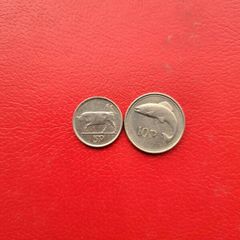 1996 Irish 5p and 2000 10p